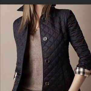 Burberry Black Quilted Coat Jacket